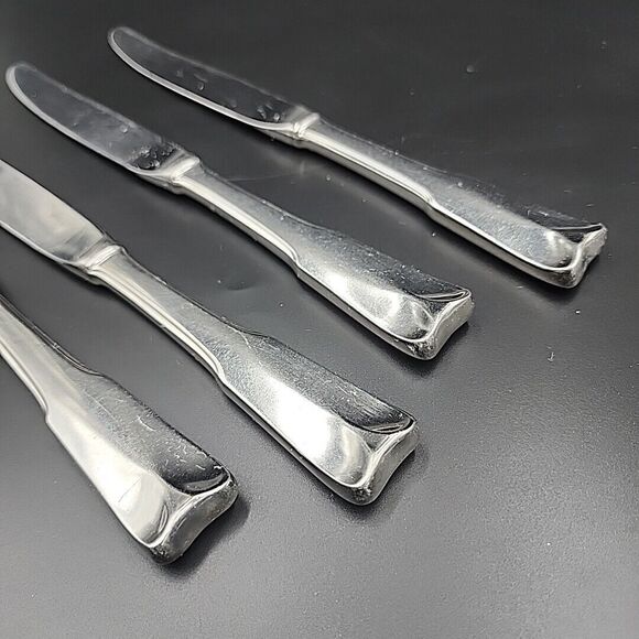 Lunt MODERN CLASSIC Stainless Dinner Bread Knife Set Japan 80s Set of 4 - Picture 2 of 5
